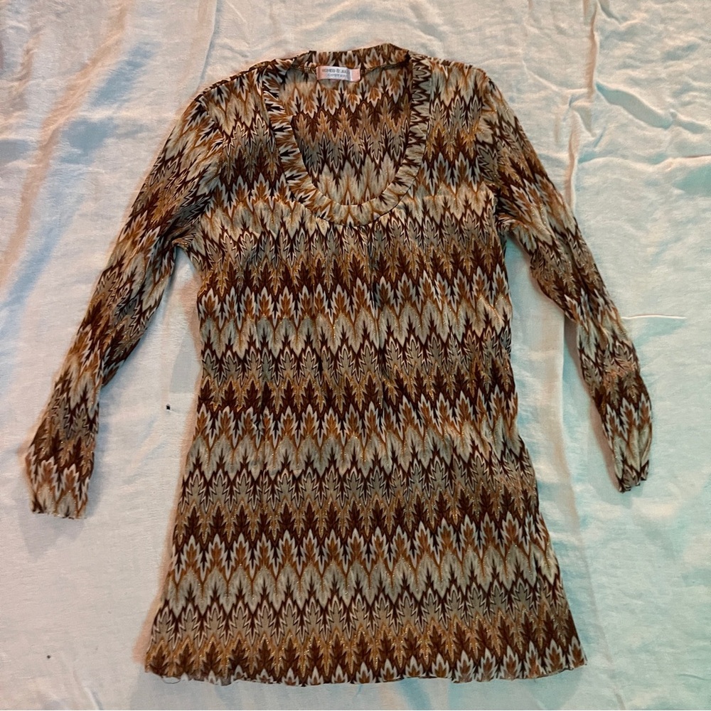 Romeo and Juliet Couture Medium Shimmery, sheer, Brown white pattern